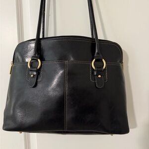 Giani Bernini Black Shoulder Bag with Gold Details